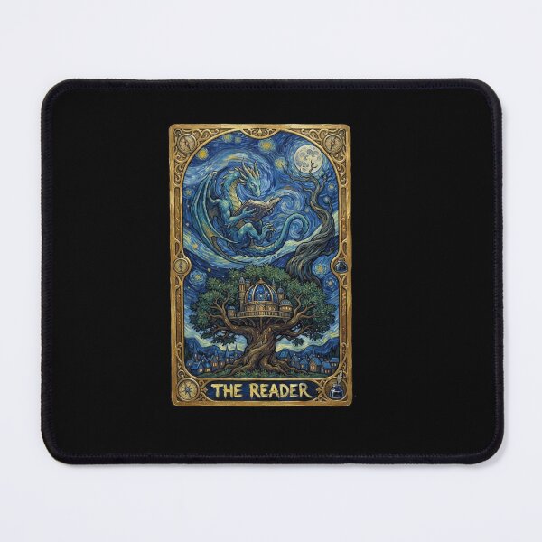 Item preview, The Reader Dragon Under Starry Night Fantasy Book Lover Design designed and sold by Ostericaimusa.