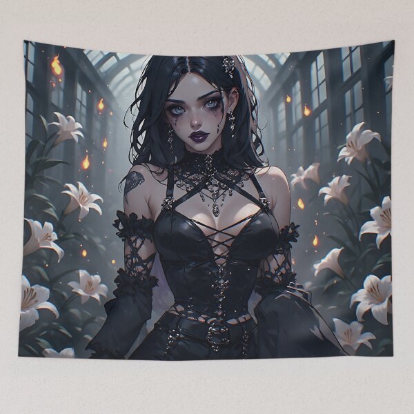 Item preview, Hot Halloween Anime Girl Goth Mommy Waifu Woman designed and sold by Your New Fixation.