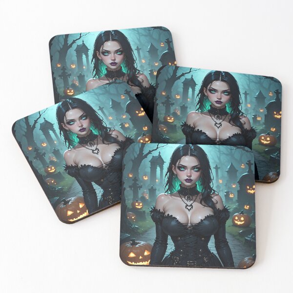 Item preview, Hot Halloween Anime Girl Goth Mommy Waifu Woman designed and sold by Your New Fixation.