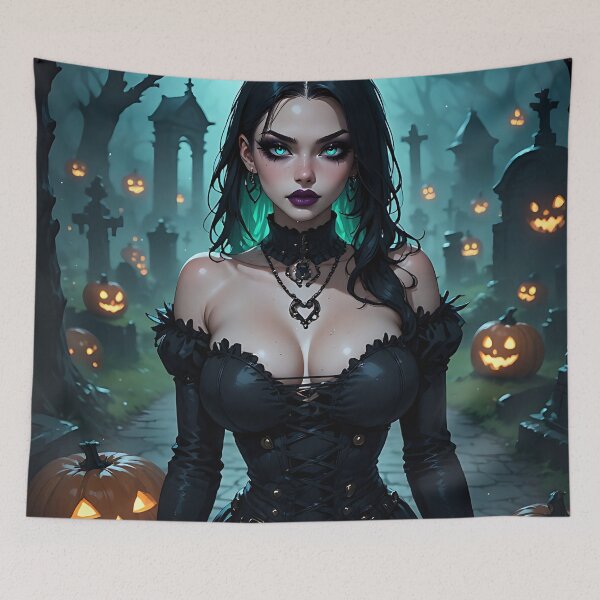 Item preview, Hot Halloween Anime Girl Goth Mommy Waifu Woman designed and sold by Your New Fixation.