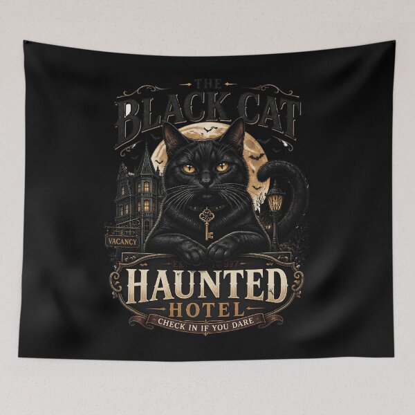 Item preview, Haunted Hotel Cat Gothic Folk Illustration Halloween designed and sold by KristenosNehk.