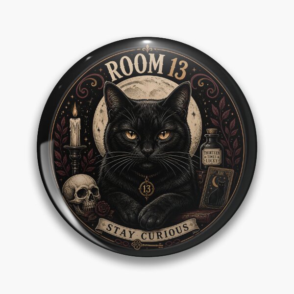 Item preview, Room 13 Black Cat Gothic Folk Illustration Halloween designed and sold by KristenosNehk.