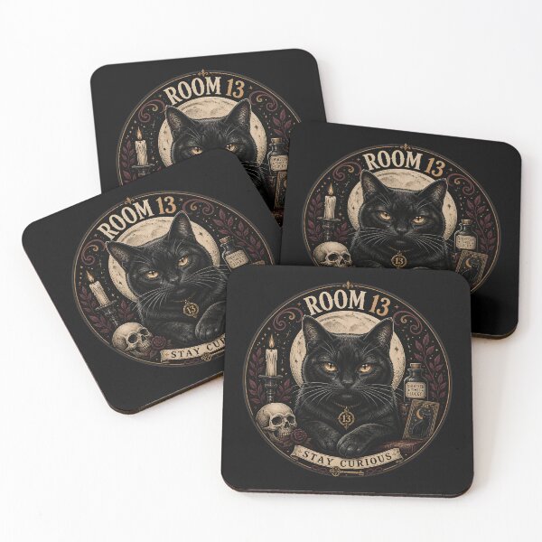 Item preview, Room 13 Black Cat Gothic Folk Illustration Halloween designed and sold by KristenosNehk.
