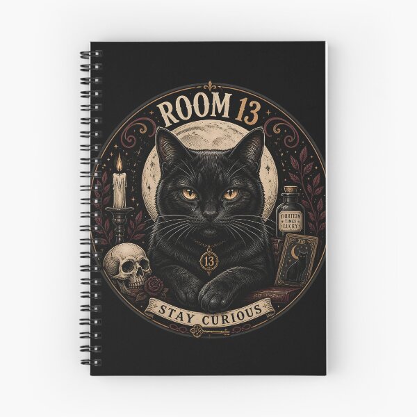Item preview, Room 13 Black Cat Gothic Folk Illustration Halloween designed and sold by KristenosNehk.