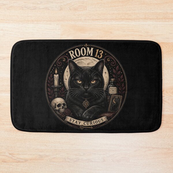 Item preview, Room 13 Black Cat Gothic Folk Illustration Halloween designed and sold by KristenosNehk.