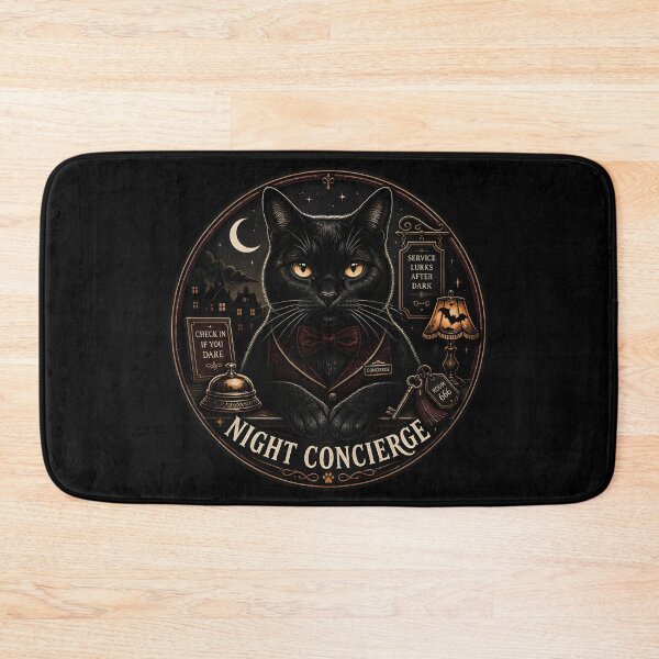 Item preview, Night Concierge Cat Retro Halloween Poster Halloween designed and sold by KristenosNehk.