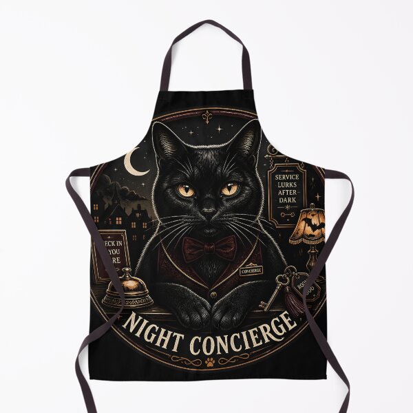 Item preview, Night Concierge Cat Retro Halloween Poster Halloween designed and sold by KristenosNehk.