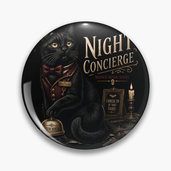 Item preview, Night Concierge Cat Gothic Folk Illustration Halloween designed and sold by KristenosNehk.