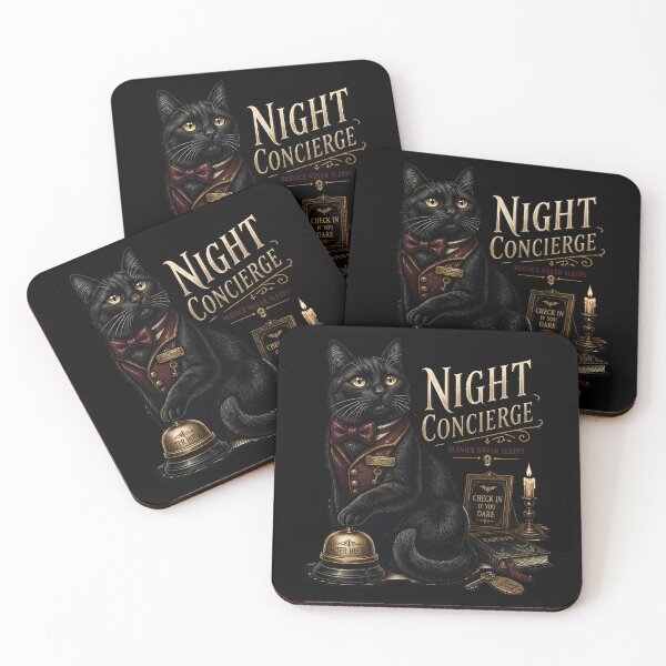 Item preview, Night Concierge Cat Gothic Folk Illustration Halloween designed and sold by KristenosNehk.