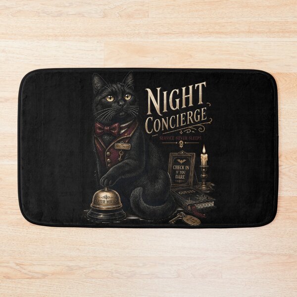 Item preview, Night Concierge Cat Gothic Folk Illustration Halloween designed and sold by KristenosNehk.