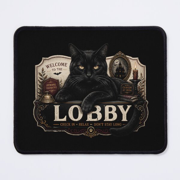 Item preview, Haunted Lobby Cat Gothic Folk Illustration Halloween designed and sold by KristenosNehk.