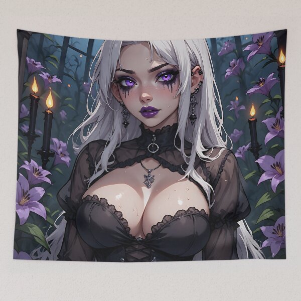 Item preview, Hot Halloween Anime Girl Goth Mommy Waifu Woman designed and sold by Your New Fixation.