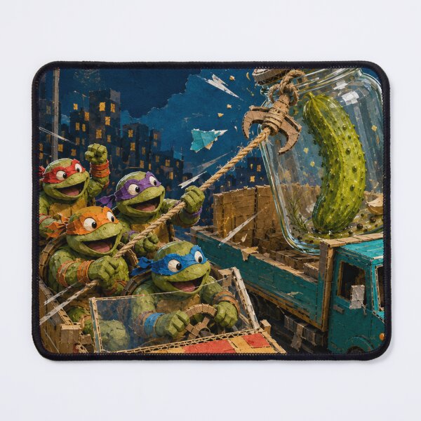 Item preview, The Last Pickle Turtle Rescue – Whimsical Fantasy Vehicle Art 3 designed and sold by Mirgonhood.