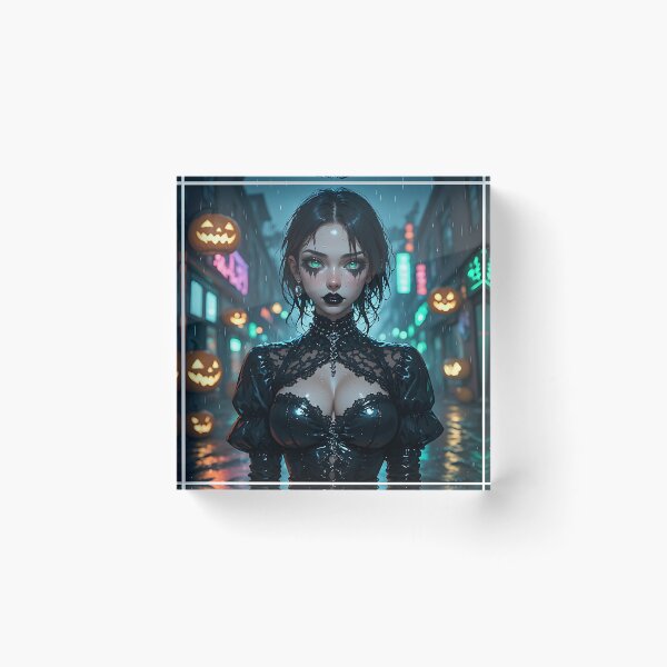 Item preview, Hot Halloween Anime Girl Goth Mommy Waifu Woman designed and sold by Your New Fixation.