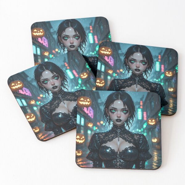 Item preview, Hot Halloween Anime Girl Goth Mommy Waifu Woman designed and sold by Your New Fixation.