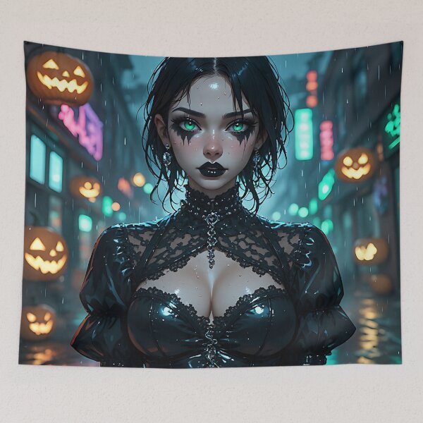 Item preview, Hot Halloween Anime Girl Goth Mommy Waifu Woman designed and sold by Your New Fixation.