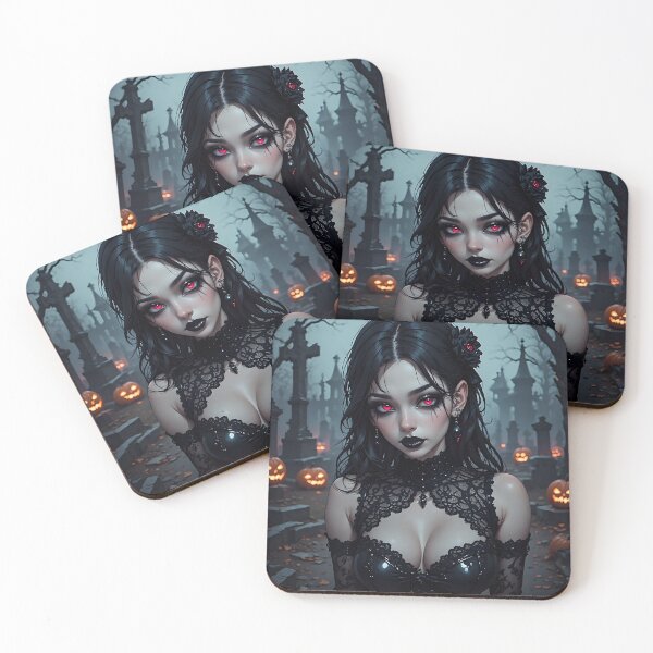 Item preview, Hot Halloween Anime Girl Goth Mommy Waifu Woman designed and sold by Your New Fixation.