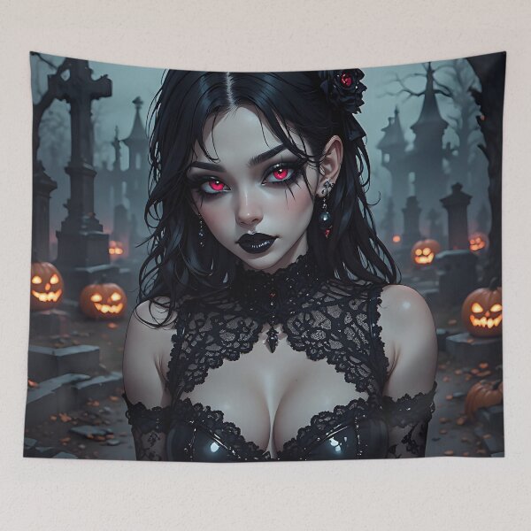 Item preview, Hot Halloween Anime Girl Goth Mommy Waifu Woman designed and sold by Your New Fixation.