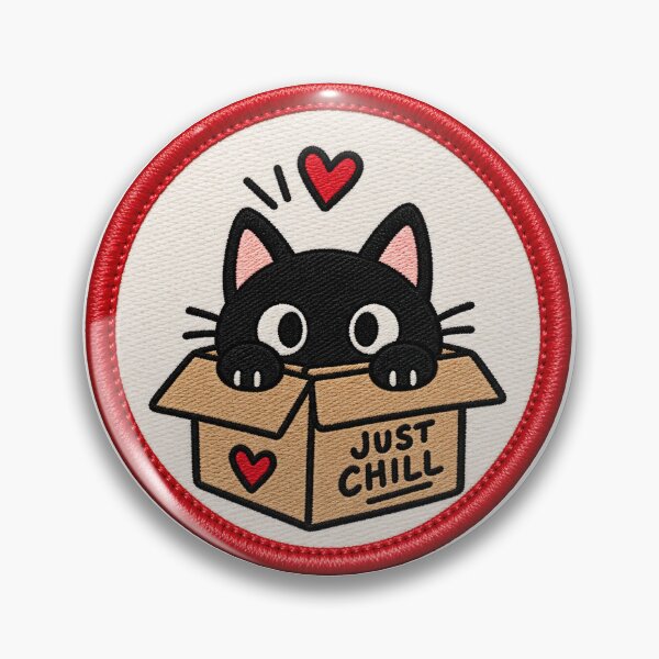 Item preview, Cute Black Cat in a Box – Just Chill Kawaii Cat designed and sold by Abidel.