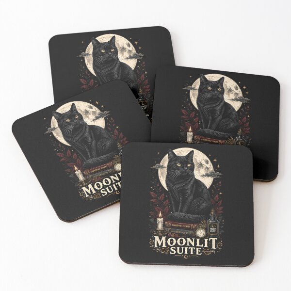 Item preview, Moonlit Suite Cat Retro Halloween Poster Halloween designed and sold by KristenosNehk.