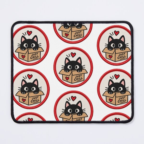 Item preview, Cute Black Cat in a Box – Just Chill Kawaii Cat designed and sold by Abidel.
