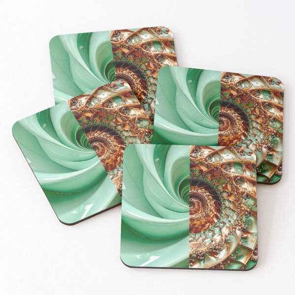 Item preview, Celadon Wave and Metallic Copper Vortex designed and sold by Vicky Brago-Mitchell®.