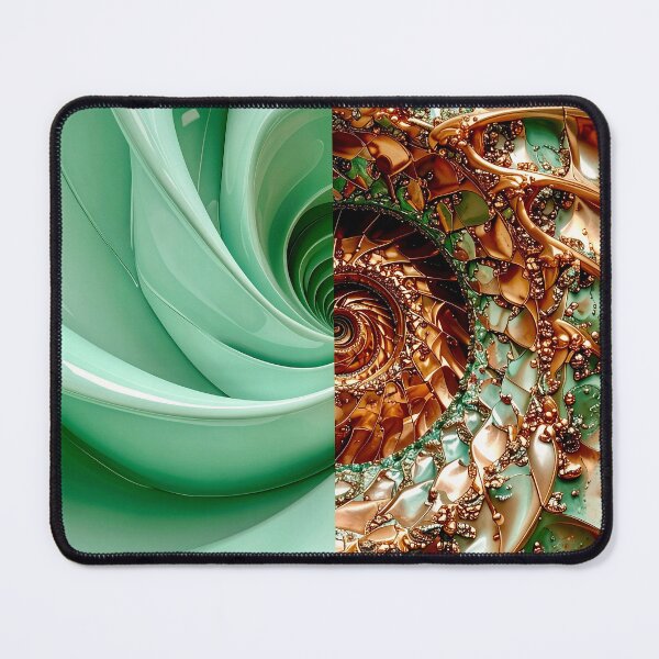 Item preview, Celadon Wave and Metallic Copper Vortex designed and sold by Vicky Brago-Mitchell®.