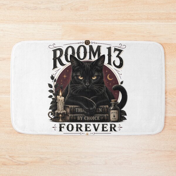Item preview, Room 13 Black Cat Retro Halloween Poster Halloween designed and sold by KristenosNehk.