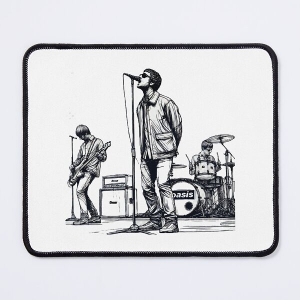 Item preview, minimalist line art of oasis performing – retro britpop band designed and sold by DiannaJaneWard8.