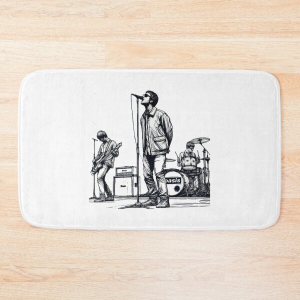 Item preview, minimalist line art of oasis performing – retro britpop band designed and sold by DiannaJaneWard8.