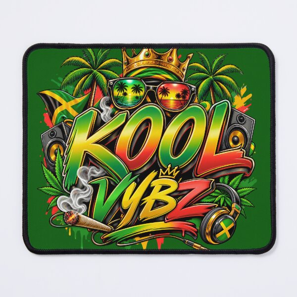 Item preview, Kool Vybz Reggae Music Jamaica Culture Crown Palm Trees Art Print designed and sold by digitalbob60.