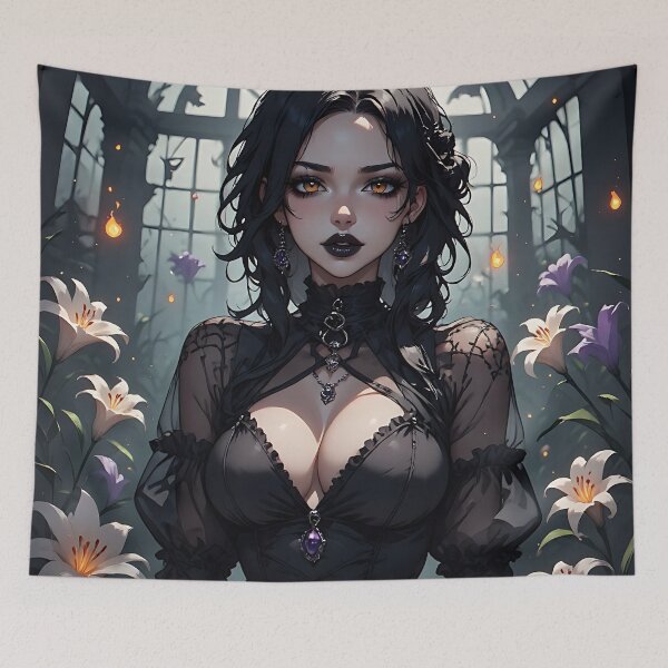 Item preview, Hot Halloween Anime Girl Goth Mommy Waifu Woman designed and sold by Your New Fixation.