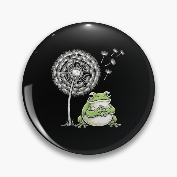 Item preview, Frog and Dandelion Peaceful Nature Minimalist Illustration designed and sold by MiALopezArt.