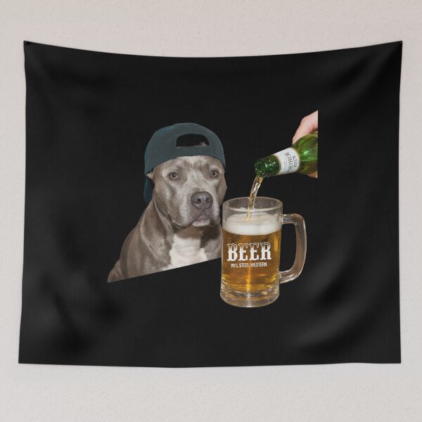 Item preview, Dog in Cap Getting Poured A Mug Of Beer designed and sold by SERHIPLET.