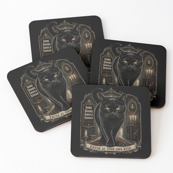 Item preview, Haunted Hallway Cat Retro Halloween Poster Halloween designed and sold by KristenosNehk.