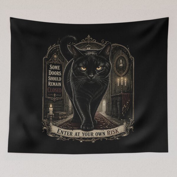 Item preview, Haunted Hallway Cat Retro Halloween Poster Halloween designed and sold by KristenosNehk.