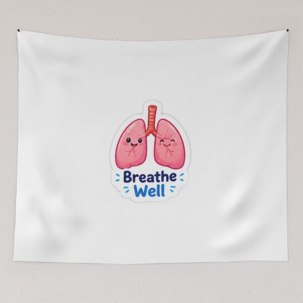 Item preview, Cute Lungs Breathe Well Educational Sticker designed and sold by LearnFunStore.