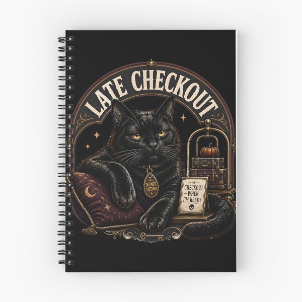 Item preview, Late Checkout Cat Gothic Folk Illustration Halloween designed and sold by KristenosNehk.