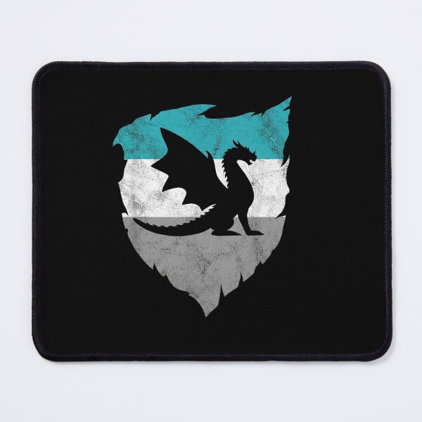 Item preview, Black Dragon Silhouette Blue Gray Vintage Fantasy Emblem designed and sold by Ostericaimusa.
