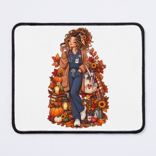 Item preview, Cozy Autumn Nurse Tote Bag - Fall Scrubs, Coffee & Pumpkin Aesthetic designed and sold by FestivityFinds.