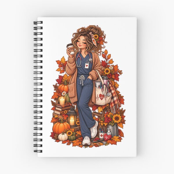 Item preview, Cozy Autumn Nurse Tote Bag - Fall Scrubs, Coffee & Pumpkin Aesthetic designed and sold by FestivityFinds.