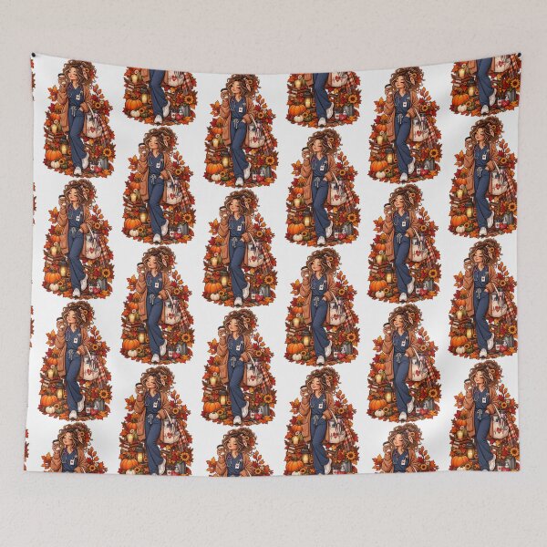 Item preview, Cozy Autumn Nurse Tote Bag - Fall Scrubs, Coffee & Pumpkin Aesthetic designed and sold by FestivityFinds.