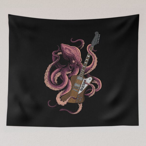 Item preview, Octopus Guitar Shredder Kraken Illustration designed and sold by SERHIPLET.