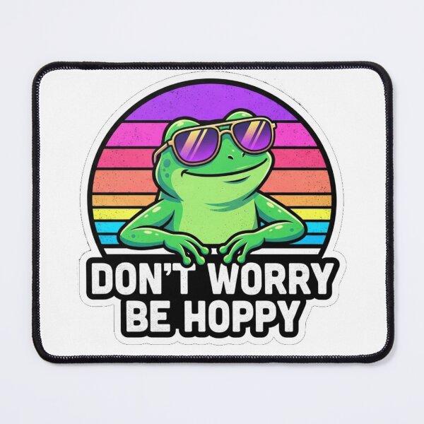 Item preview, Don't Worry Be Hoppy Retro Frog Sticker - Chill Sunset Design designed and sold by Wildlife Wonders.