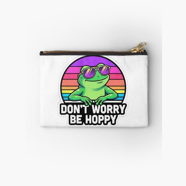 Item preview, Don't Worry Be Hoppy Retro Frog Sticker - Chill Sunset Design designed and sold by Wildlife Wonders.