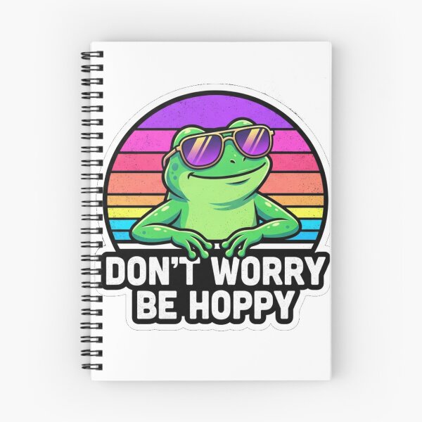 Item preview, Don't Worry Be Hoppy Retro Frog Sticker - Chill Sunset Design designed and sold by Wildlife Wonders.