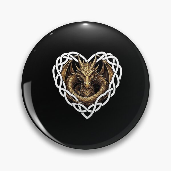 Item preview, Golden Dragon Celtic Heart Knot Fantasy Design designed and sold by Ostericaimusa.