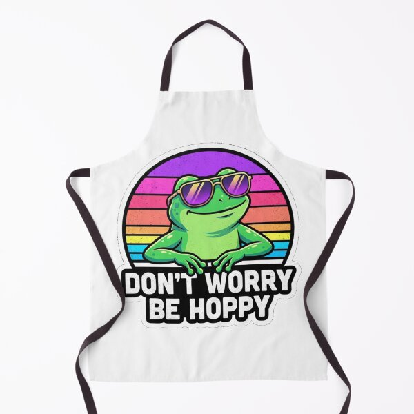 Item preview, Don't Worry Be Hoppy Retro Frog Sticker - Chill Sunset Design designed and sold by Wildlife Wonders.