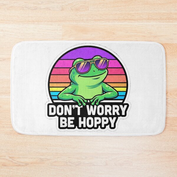 Item preview, Don't Worry Be Hoppy Retro Frog Sticker - Chill Sunset Design designed and sold by Wildlife Wonders.