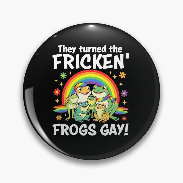 Item preview, They Turned the Fricken Frogs Gay Funny Rainbow Frog Meme Design designed and sold by MiALopezArt.